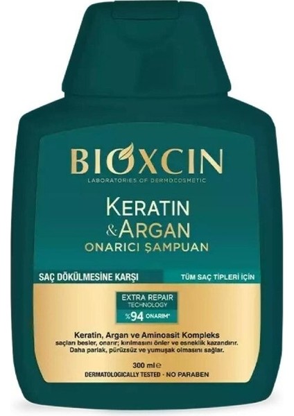 Keratin & Argan Onarıcı Şampuan 300 ml