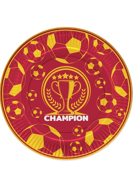 Karton Tabak 23CM 8li -Champion Sarı Kırmızı-