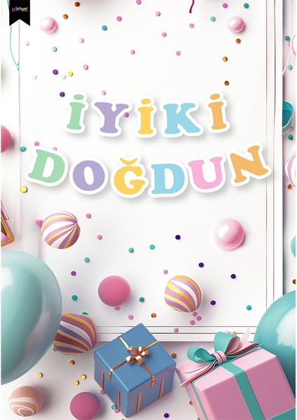 Iyi Ki Doğdun Harf Afiş Makaron Renkler