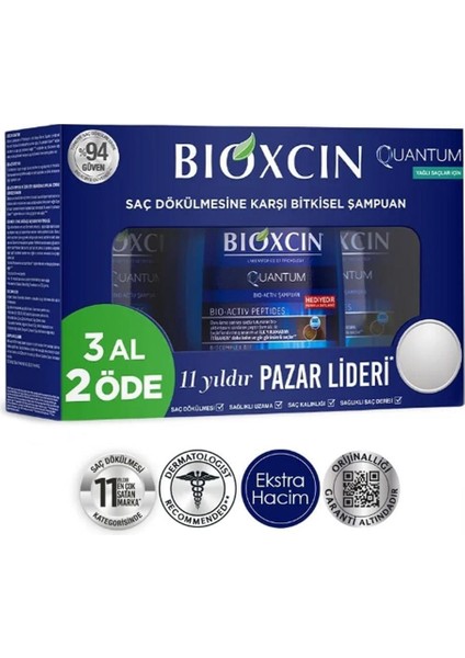 Quantum Şampuan Yağlı Saçlar Için 3X300 ML -VB809