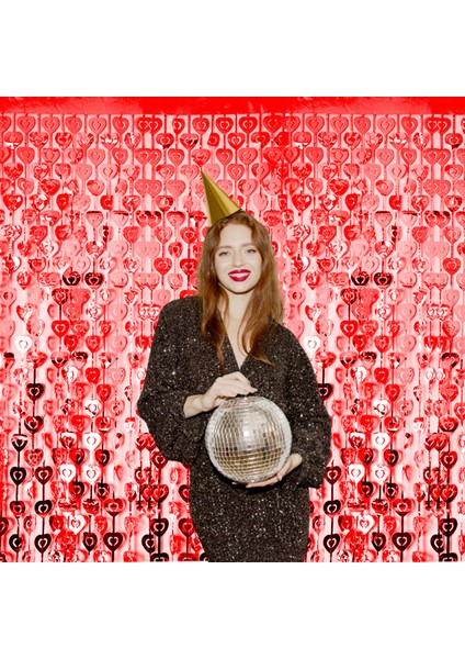 Metalize Kalp Arka Fon 100X200CM Bronz