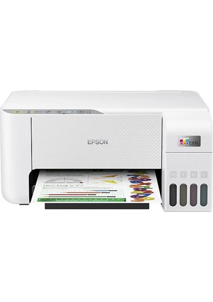 Ecotank Renkli Tanklı Yazıcı Baskı-Tarama- Kopya - (Usb, Wifi, Wi-Fi Direct) L3256 + Ori̇ji̇nal Epson Mürekkep
