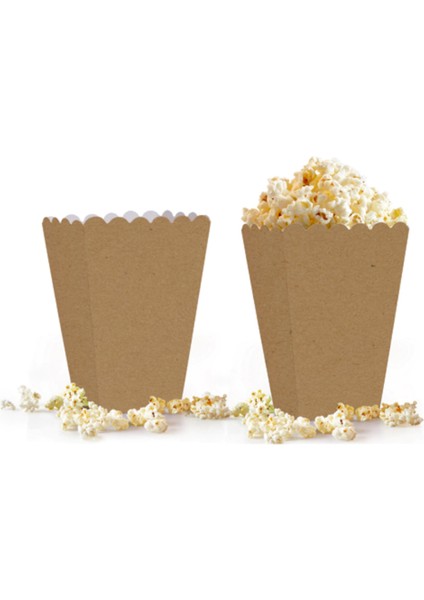 Popcorn Kutusu 8'li -Naturel Kraft-