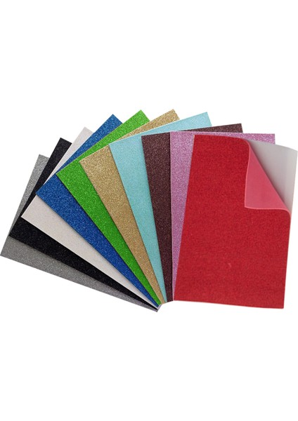 50X70 Eva Tabaka Simli Yapışkanlı Karışık Renk 10LU Paket