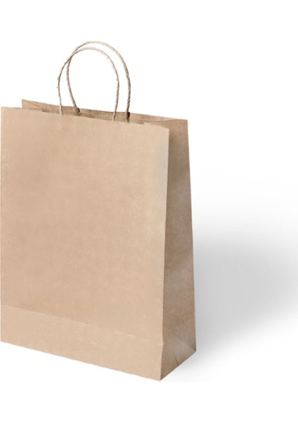 Büküm Saplı Kağıt Çanta Poşet 25X12X31 cm Kraft 24'lü