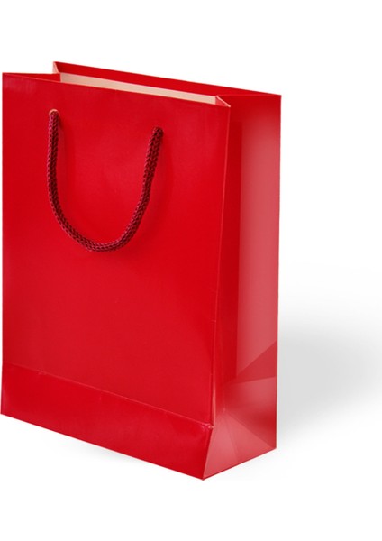 Kırmızı Karton Çanta 25X30X9CM 10 Adet