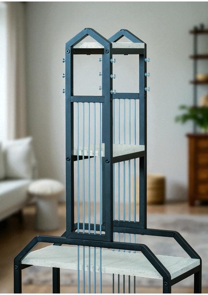 Dekoratif Siyah Metal Kitaplık Beyaz Ahşap Raflı Gitar Ünite Çok Amaçlı Salon Ofis Düzenleyici modelleri