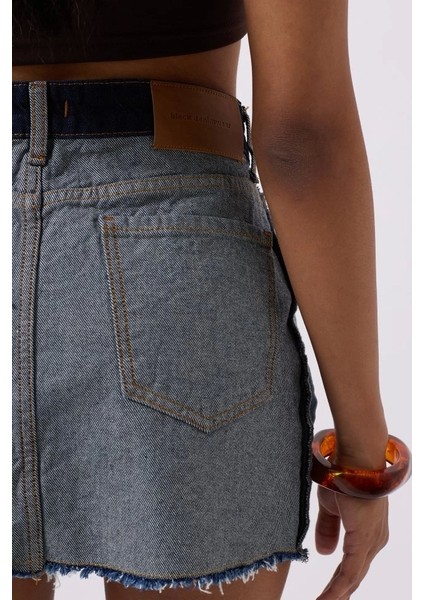 Ters Detay Denim Mini Etek fırsatları