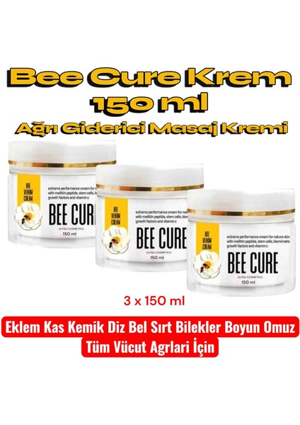 Bee Cure Ağrı Giderici Masaj Kremi 150 ml 3 Adet - Tüm Vücut Agrılariniz Için