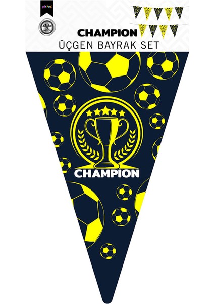 Üçgen Flama Süsleme Seti -Champion Sarı Lacivert-
