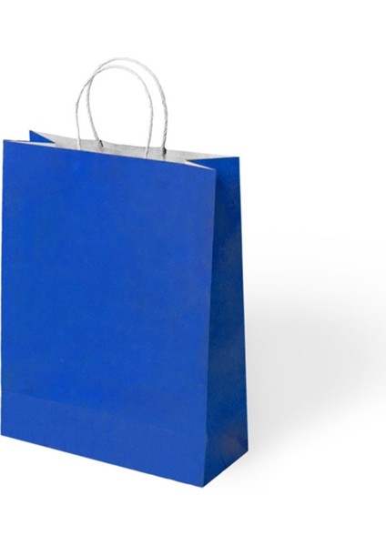 Büküm Saplı Kağıt Çanta Lacivert 18X8X24 24 Lü