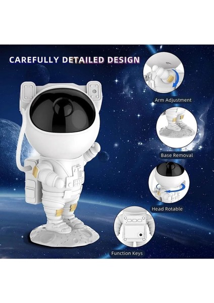 Astronot Projektör Gece Masa Lambası Kumandalı Projeksiyon Aydınlatma fiyatları