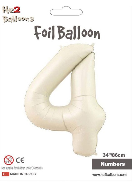 Rakam Folyo Balon 34''/ 86CM Krem -4-