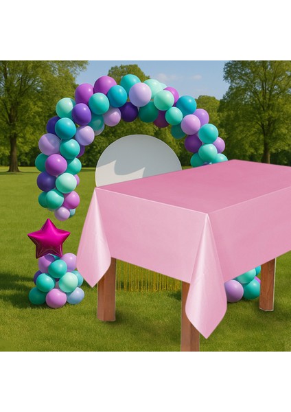 Plastik Masa Örtüsü 137*270CM 30MIKRON Pembe