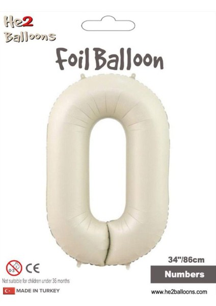 Rakam Folyo Balon 34''/ 86CM Krem -0-
