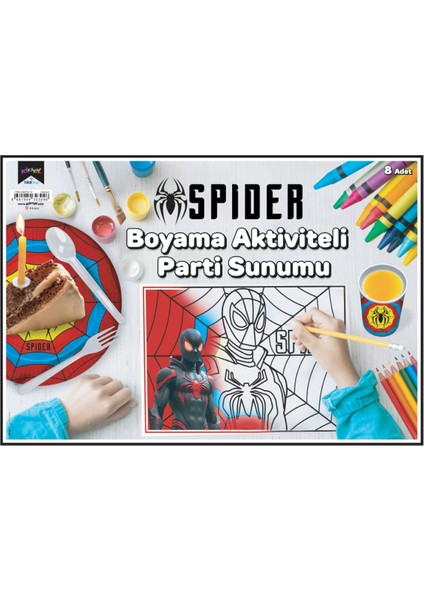 Boyama Aktiviteli Parti Sunumu 8li Spider