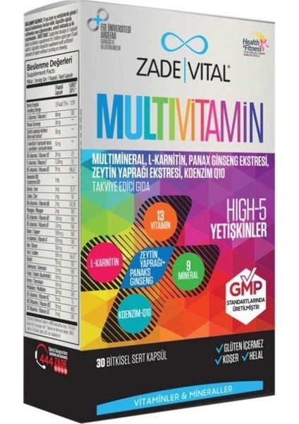 Multivitamin Takviye Edici Gıda 30 Bitkisel Kapsül