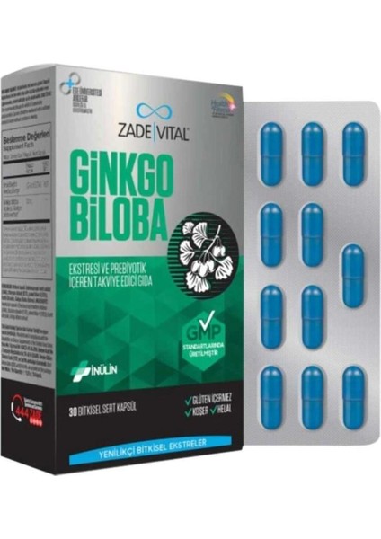 Ginkgo Biloba Ekstresi ve Prebiyotik Içeren Takviye Edici Gıda 30 Kapsül