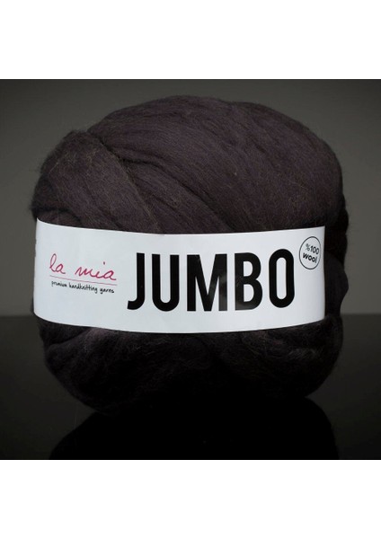 Jumbo Siyah Dev Yün El Örgü İpi - J8