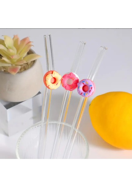 Cam Pipet Donut - Tatlı - Renkli - Parti modelleri