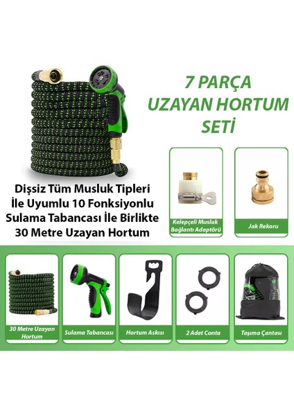 Tüm Musluklara Uyumlu • 10M’DEN 30 Metreye Kadar Uzayan Sihirli Hortum - Bahçe Hortumu fiyatları