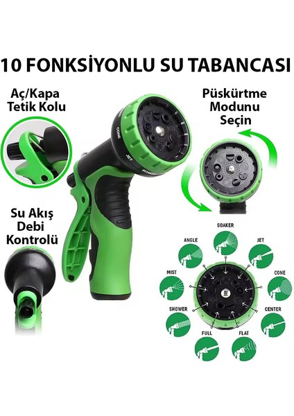 Tüm Musluklara Uyumlu • 10M’DEN 30 Metreye Kadar Uzayan Sihirli Hortum - Bahçe Hortumu modelleri