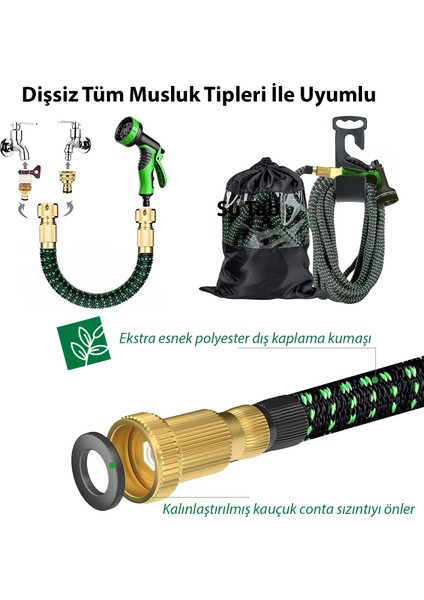Tüm Musluklara Uyumlu • 10M’DEN 30 Metreye Kadar Uzayan Sihirli Hortum - Bahçe Hortumu fırsatları