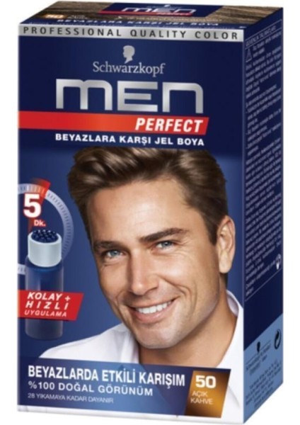 Men Perfect Saç Boyası 50 Açık Kahve