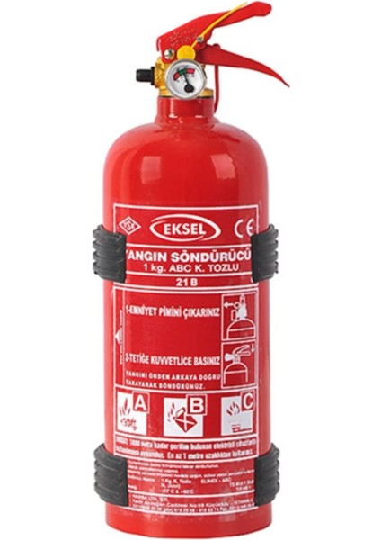 1 Kg. Abc Tip Kuru Kimyevi Tozlu Söndürücü