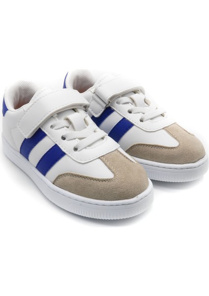 RAMBA DERİ GÖRÜNÜMLÜ MESH ASTARLI ÇOCUK SNEAKER - MAVİ - 4004 - 29