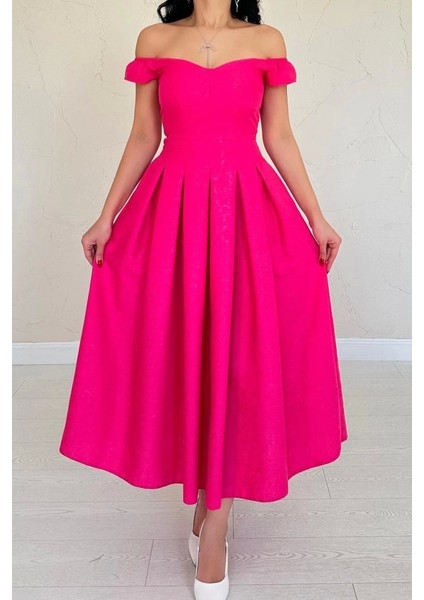 Fuşya Jakarlı Elbise fırsatları