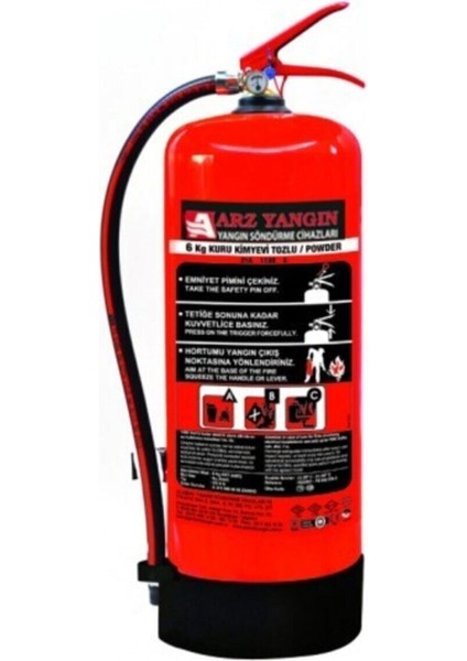 6 kg Yangın Söndürme Cihazı, Yangın Tüpü, Yangın Söndürücü, Kuru Kimyevi Tozlu Tüp