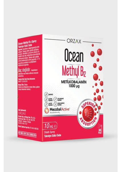 Methyl B12 1000MCG 10ML Sprey