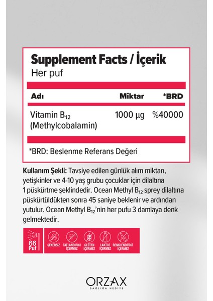 Methyl B12 1000MCG 10ML Sprey fiyatları