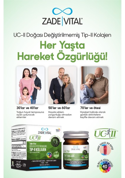 Tip 2 Collagen Takviye Edici Gıda 30 Bitkisel Sert Kapsül