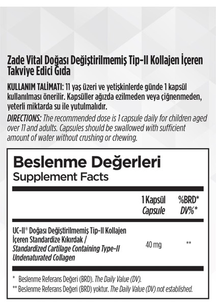 Tip 2 Collagen Takviye Edici Gıda 30 Bitkisel Sert Kapsül modelleri