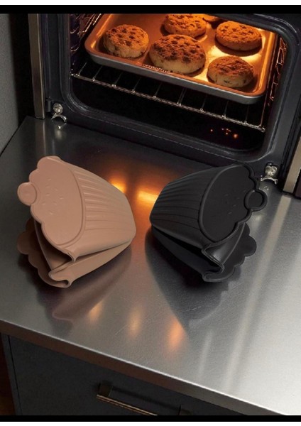 2’li Isıya Dayanıklı Silikon Fırın Eldiveni – Mini El Tutacağı, Kaymaz, Isıya Karşı Koruyucu