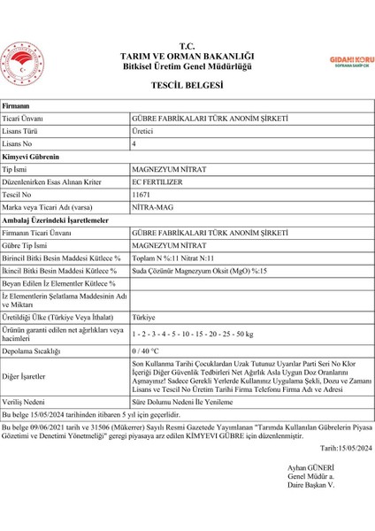 Nitra-Mag Azotlu GÜBRE25KG fırsatları