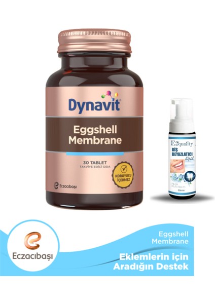 Eggshell Membrane 30 Tablet + Hediye Diş Beyazlatıcı Köpük