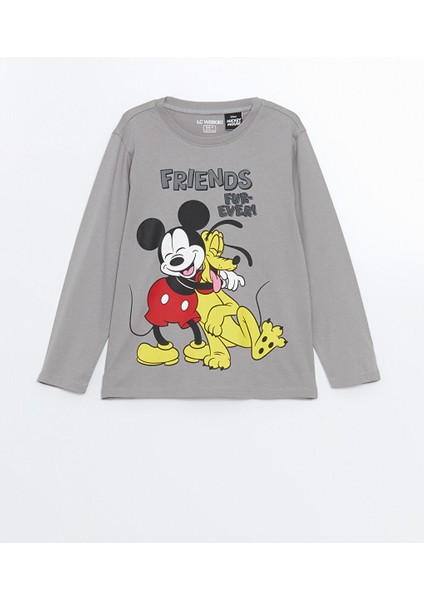 Yeni Sezon Bisiklet Yaka Mickey Mouse Baskili Erkek Cocuk Pijama Takimi - S53758Z1 fiyatları