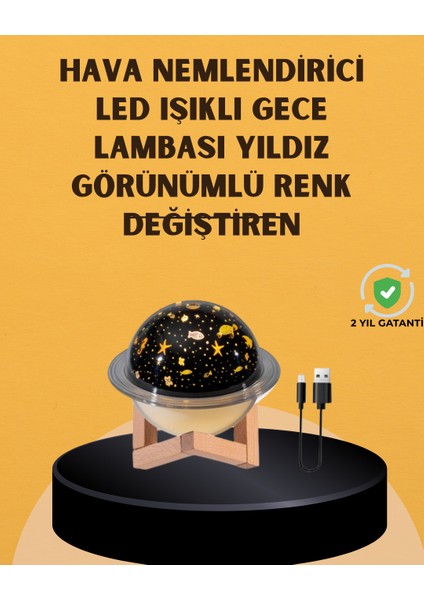 Projektör Işıklı, Aromaterapi Uyumlu Mini Masaüstü Hava Nemlendirici Cihaz
