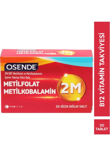 2m Metilfolat Metilkobalamin 30 Tablet Gıda Takviyesi + Hediye Diş Beyazlatıcı Köpük
