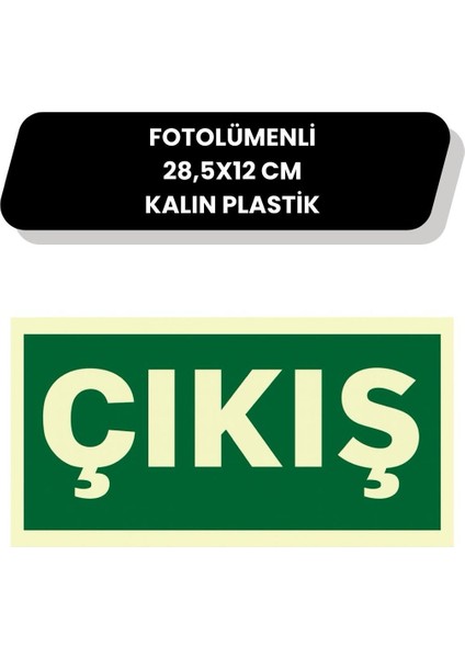 Fotolümenli Çıkış Ikaz Levhası Kalın Plastik Fosforlu Güvenlik Tabelası Yeşil Zemin fiyatları