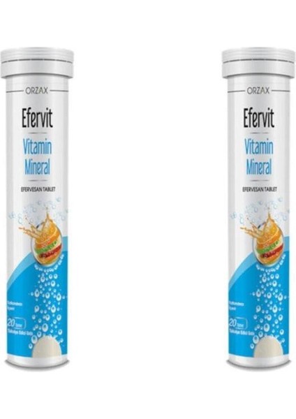 Efervit Multivitamin ve Mineral 20 Tablet 2'li Paket