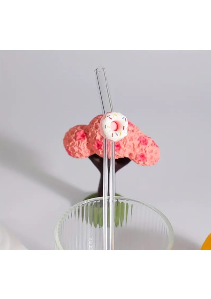 Cam Pipet Donut - Tatlı - Renkli - Parti