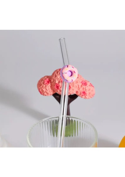 Cam Pipet Donut - Tatlı - Renkli - Parti