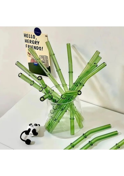 Cam Pipet Bambu - Yeşilk 1 Adet