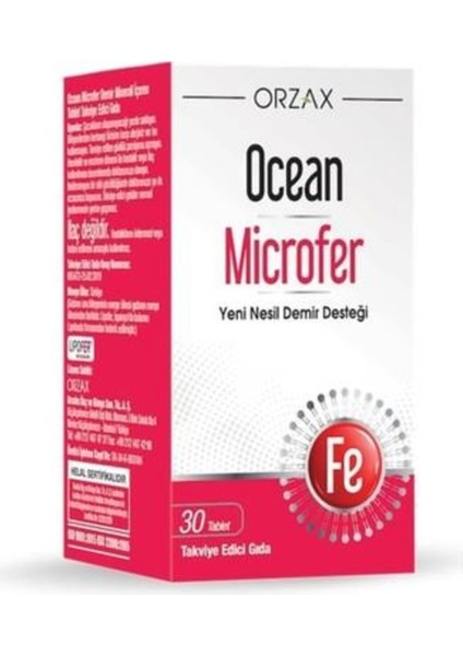 Orzax Ocean Microfer Takviye Edici Gıda 30 Tablet