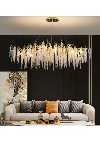 Serip Yemek Masa Üstü Gold Kaplamalı Modern Tasarım Salon Kristal Sarkıt Avize fiyatları