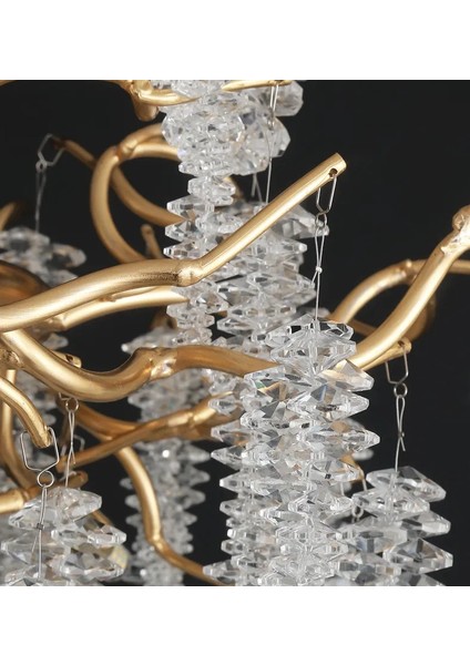 Serip Yemek Masa Üstü Gold Kaplamalı Modern Tasarım Salon Kristal Sarkıt Avize modelleri